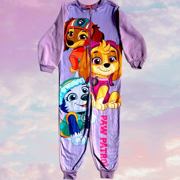 Paw Patrol Zip-Up Jumpsuit Pajamas – Skye Everest Rubble Character One-Piece - Picture 2 of 7